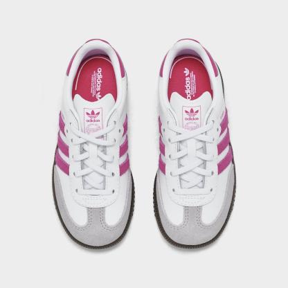 Kids' Toddler adidas Originals Samba OG Stretch Lace Casual Shoes - Footwear White/Real Magenta/Gum - view 5