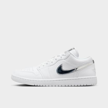 Women's Air Jordan 1 Low LE Casual Shoes - White/White/Metallic Silver/White - view 1