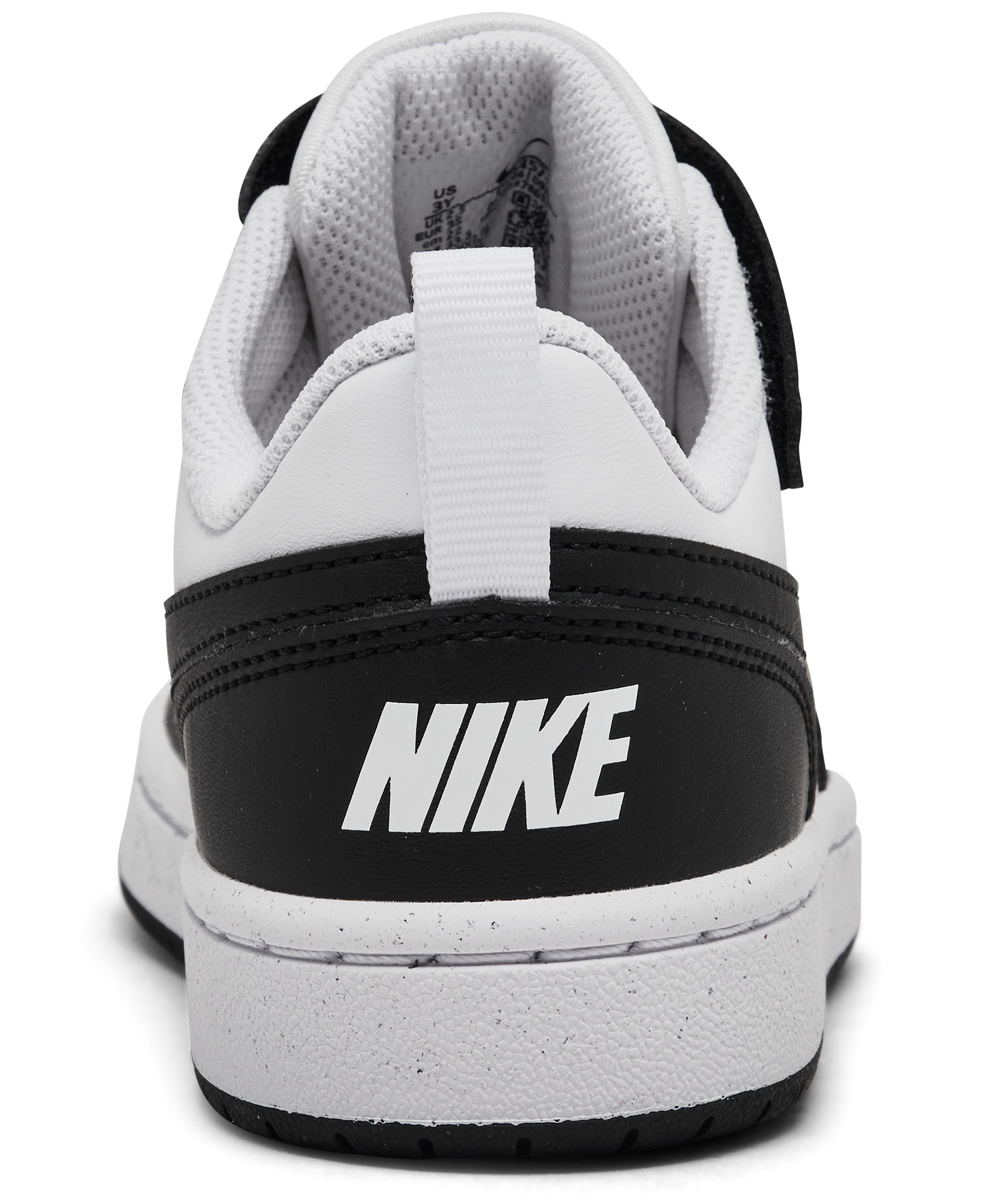 Nike Little Kids' Court Borough Low Recraft Fastening Strap Casual Sneakers from Finish Line - White, Black