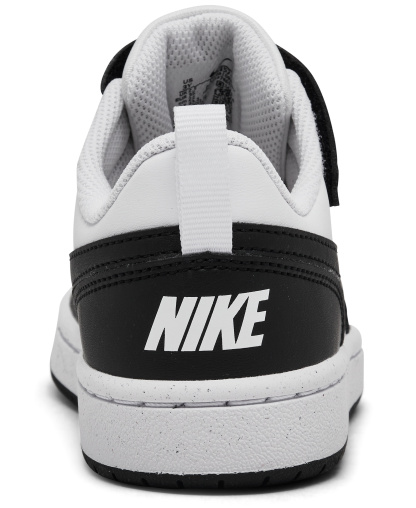 Nike Little Kids' Court Borough Low Recraft Fastening Strap Casual Sneakers from Finish Line - White, Black