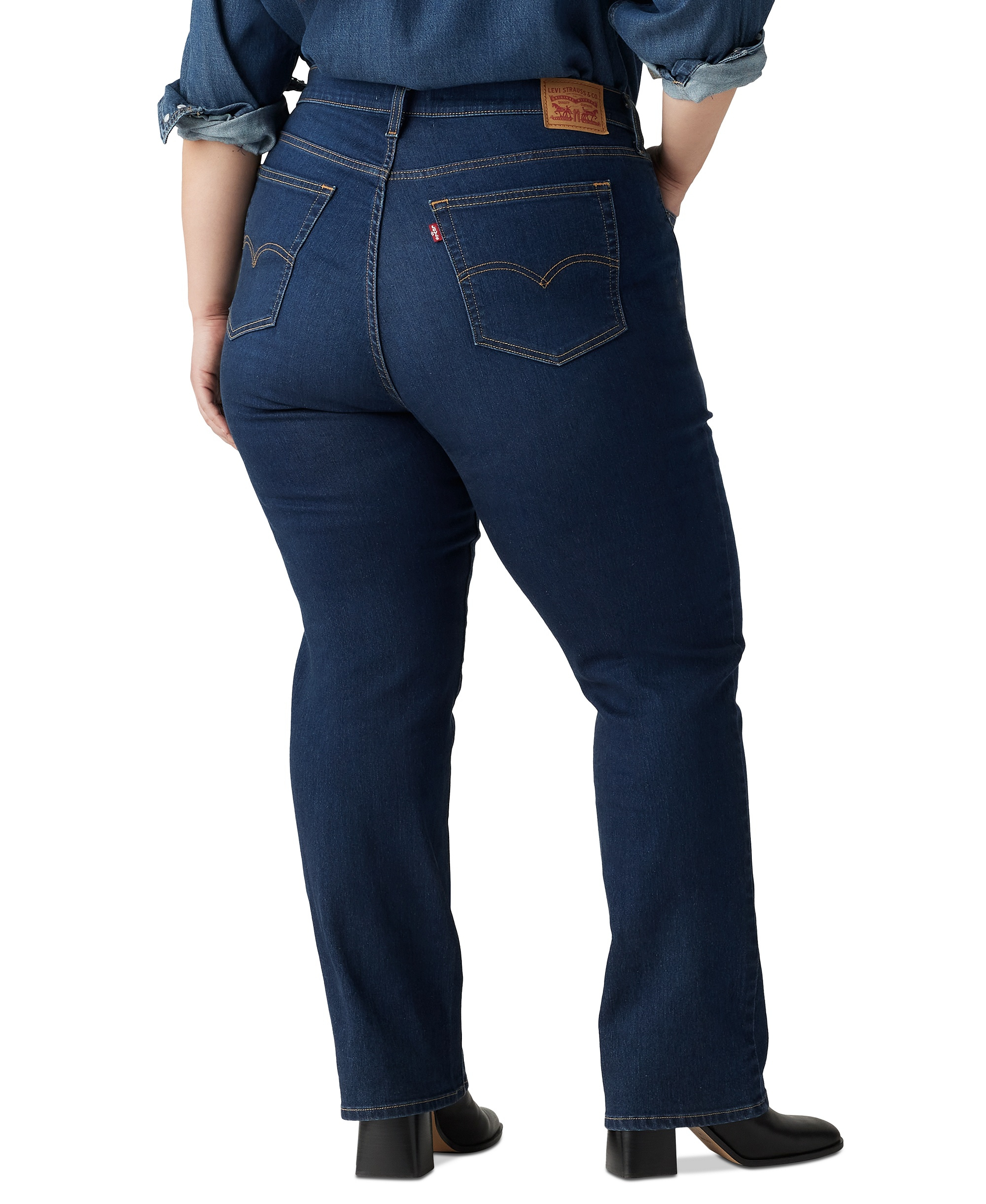Levi's Plus Size Chelsea High-Rise Straight-Leg Jeans - Chelsea Carbon Glow