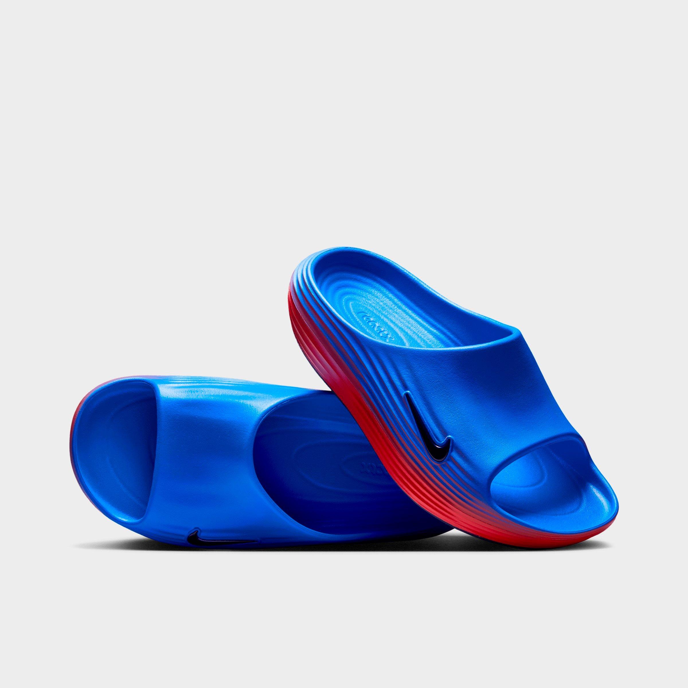 Women's Nithtke ReactX Rejuven8 Slide Sandals - Action Red/Light Photo Blue/Midnight Navy/Midnight Navy - Both shoes facing left
