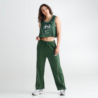 Women's Nike Sportswear Cropped Jersey - Fir/Silver