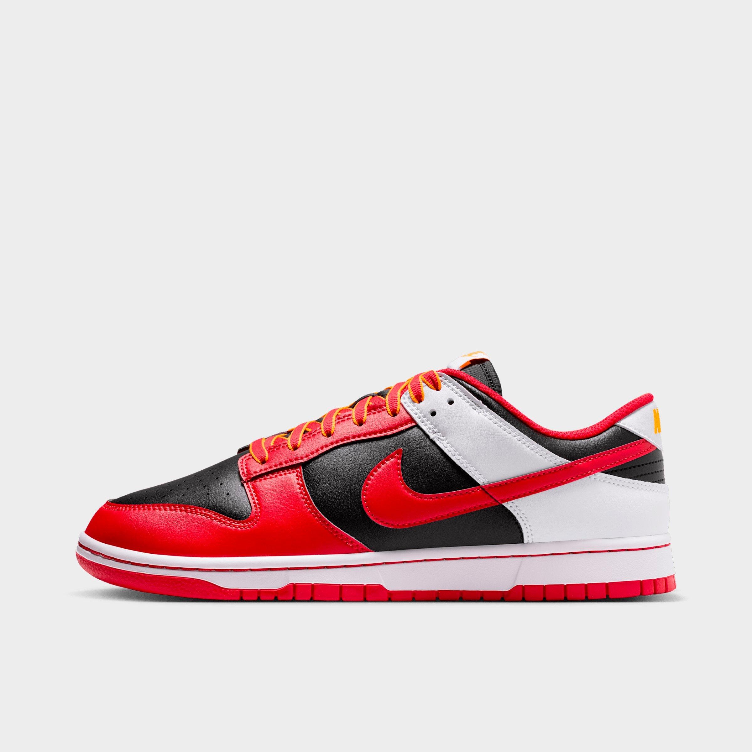 Men's Nithtke Dunk Low Retro Casual Shoes - Part 3 - Black/White/University Gold/University Red - Left shoe facing left. Outside of the shoe.