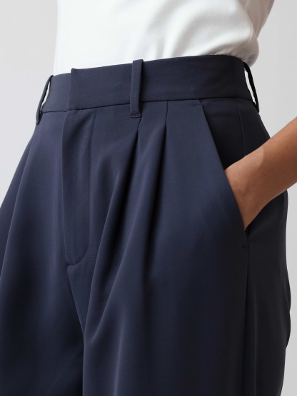 365 High Rise Pleated Trousers - Blue slate