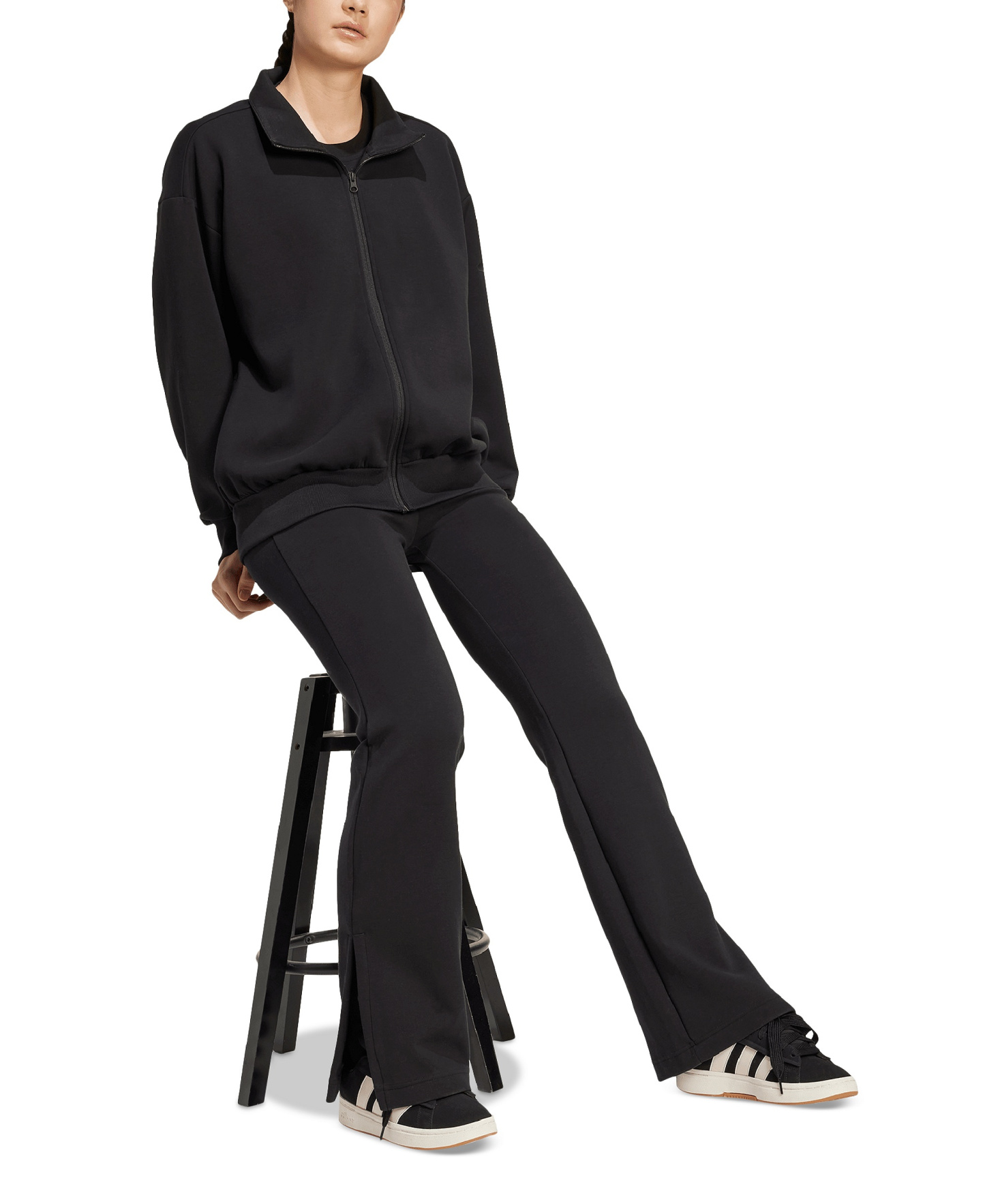 adidas Women's Mid-Rise Soft Lux Flare-Leg Pants - Black