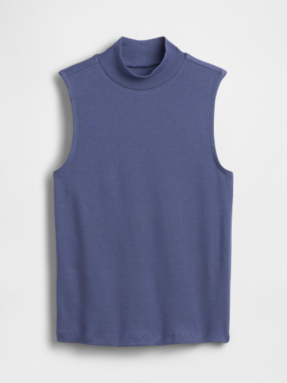 Modern Mockneck Tank Top - Sargassus blue