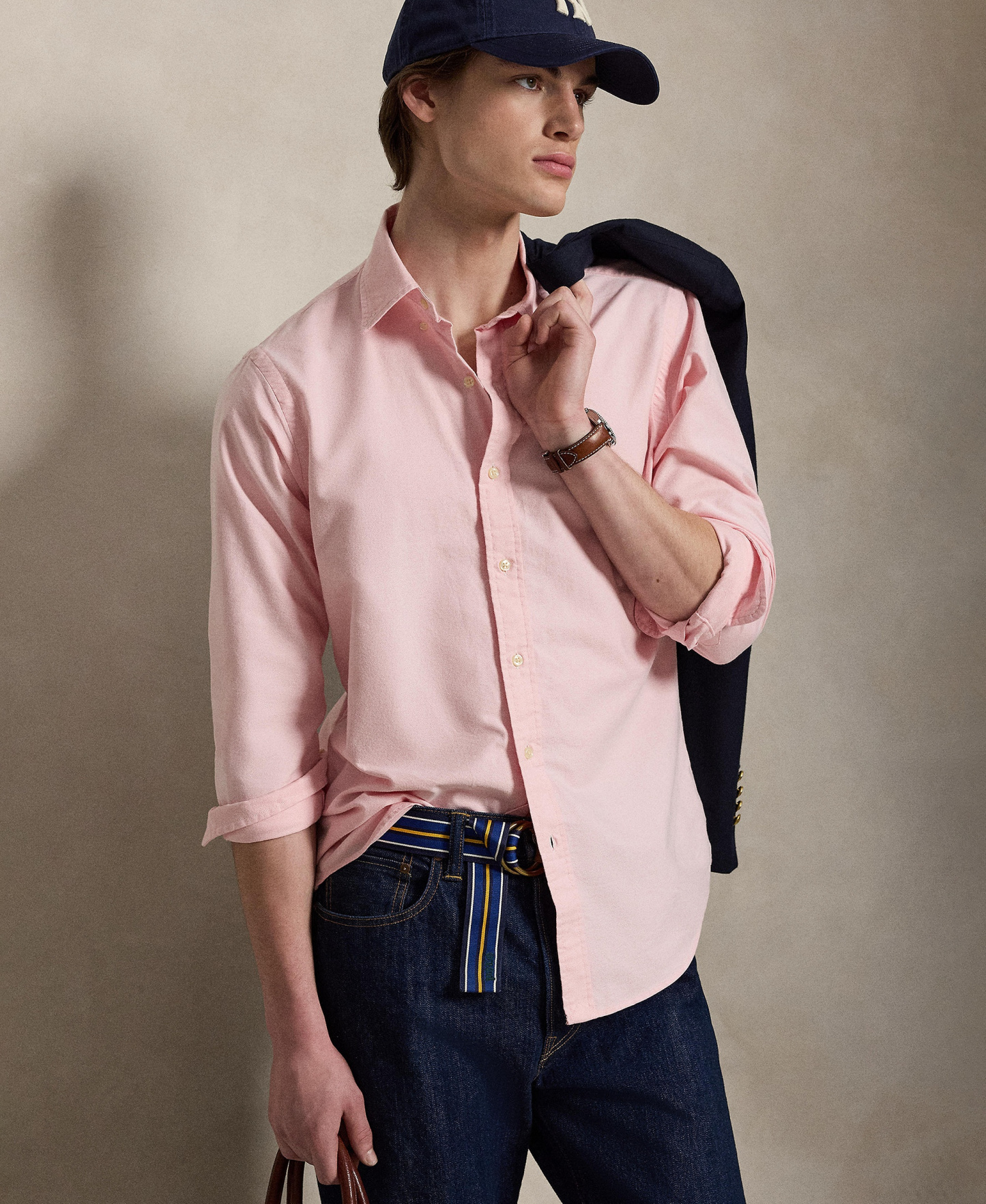 Polo Ralph Lauren Men's Classic-Fit Plaid Brushed Oxford Shirt - Pink