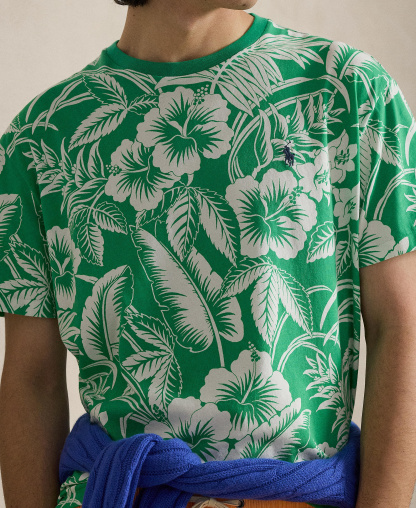 Polo Ralph Lauren Men's Classic-Fit Tropical Jersey T-Shirt - Sweethrt Floral/Biscay Green