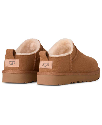 UGG® Kids' Classic Micro Slip-On Booties - Chestnut