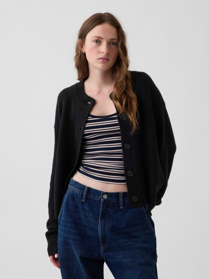 CashSoft Oversized Chunky Cardigan - Black