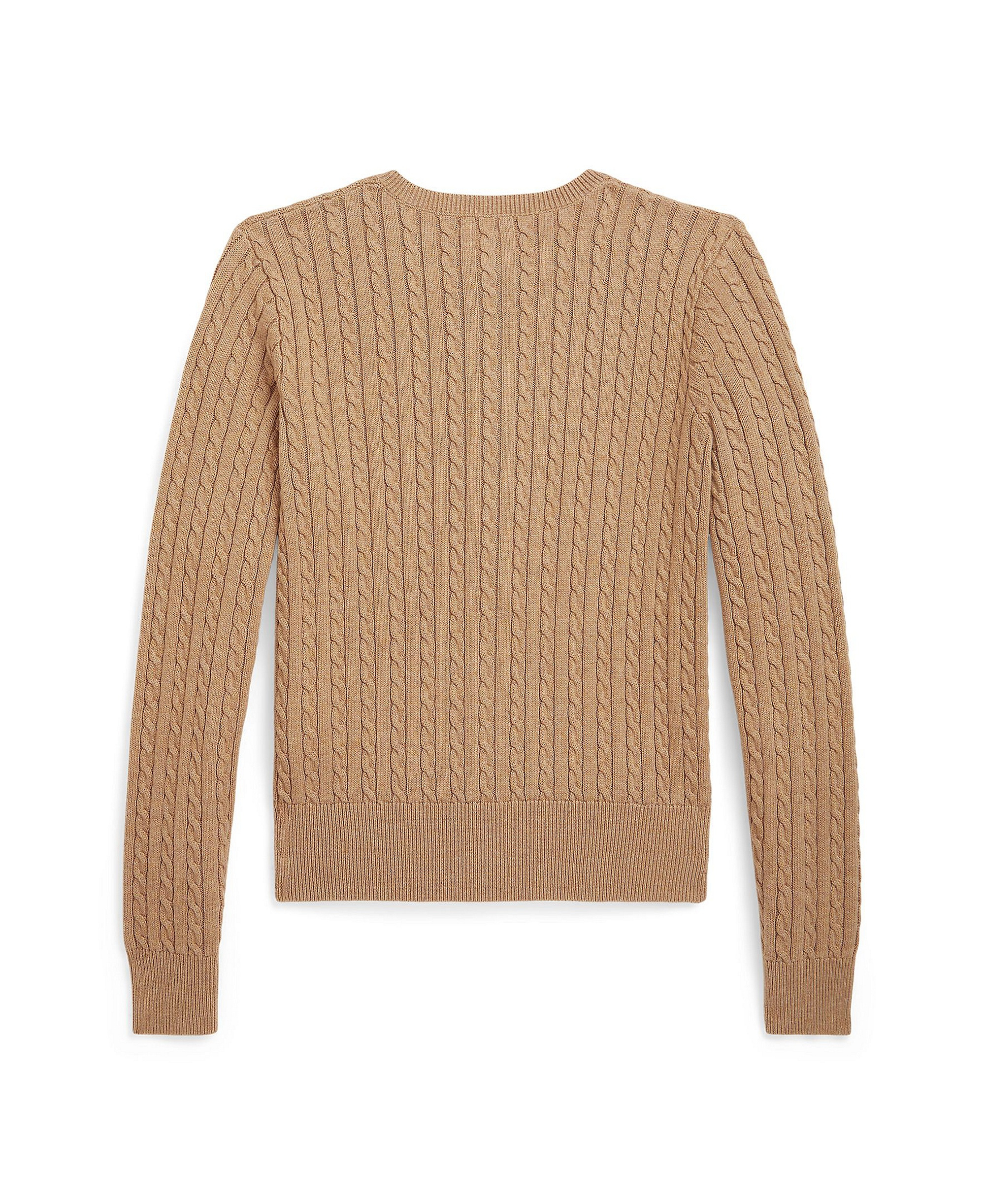 Polo Ralph Lauren Girls' 7-16 Mini-Cable Cardigan - Camel Heather