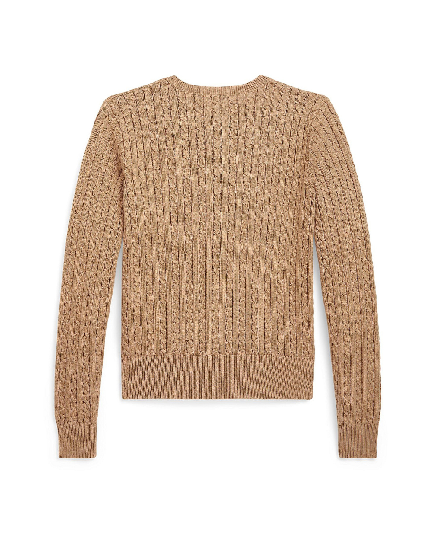 Polo Ralph Lauren Girls' 7-16 Mini-Cable Cardigan - Camel Heather