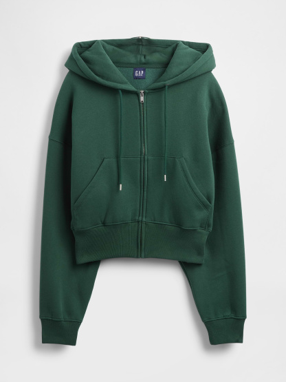 VintageSoft Wedge Zip Hoodie - Hunter green