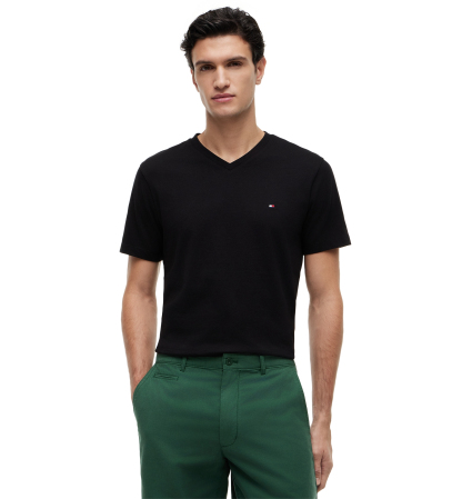 Tommy Hilfiger Men's Essential Cotton V-Neck Regular-Fit T-Shirt - Black