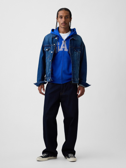 Adult VintageSoft Arch Logo Zip Hoodie - Active blue