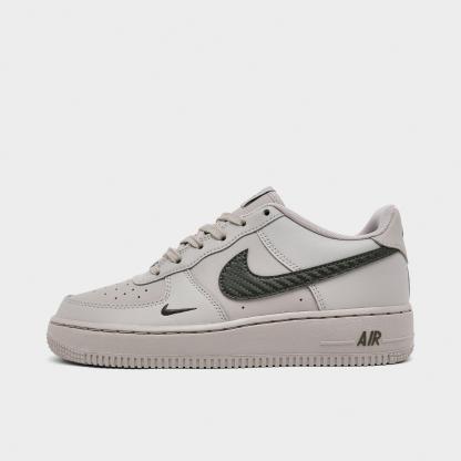 Big Kids' Nithtke Air Force 1 Low Casual Shoes - College Grey/Newsprint - Left shoe facing left. Outside of the shoe.