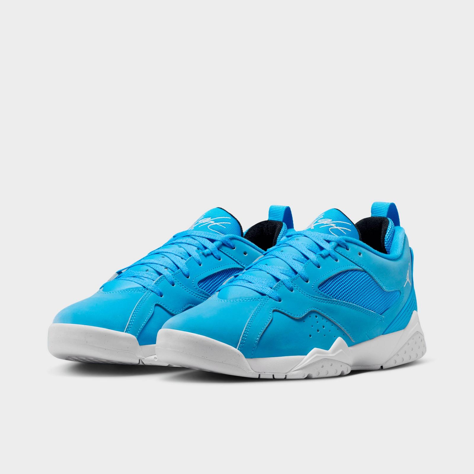 Men's Air Jordan MVP 92 Casual Shoes - University Blue/Black/White - Left shoe facing left. Outside of the shoe. - view 2