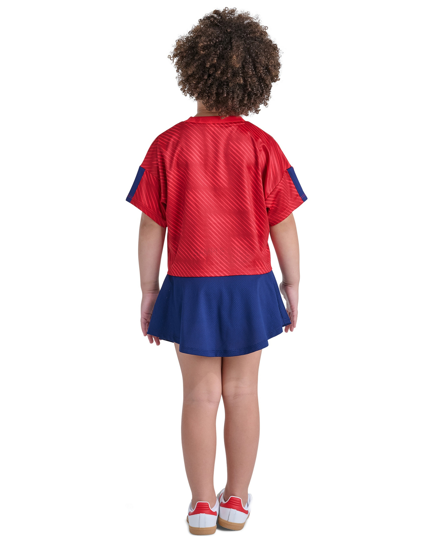 adidas Girls' 2T-6X Short-Sleeve Top & Skort, 2-Piece Set - Red/Blue