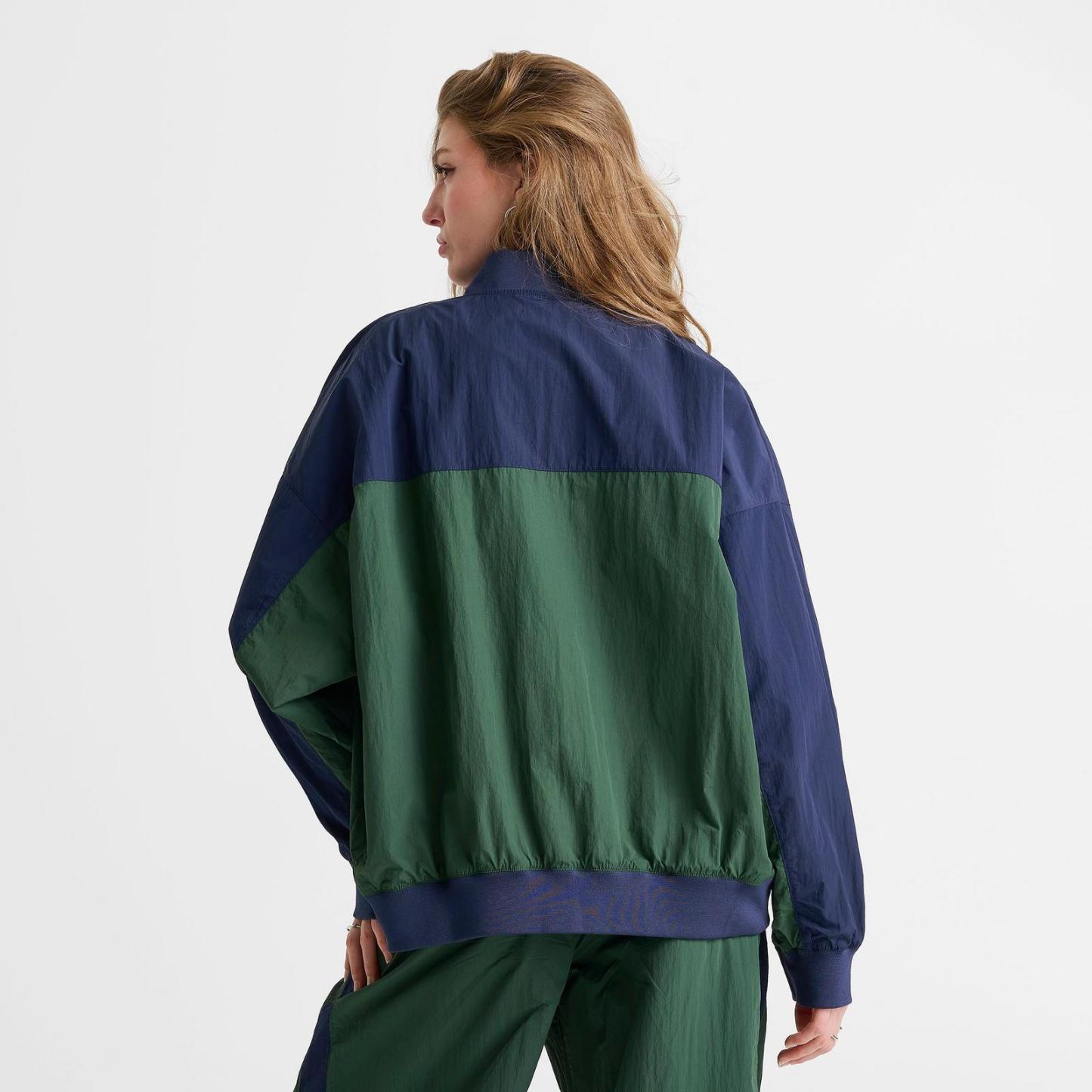 Women's Nike Sportswear Oversized Varsity Jacket - Fir/Midnight Navy/Chalk