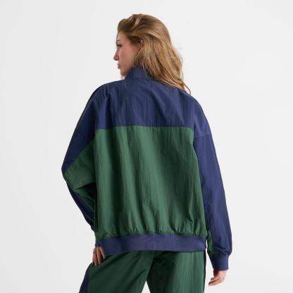 Women's Nike Sportswear Oversized Varsity Jacket - Fir/Midnight Navy/Chalk