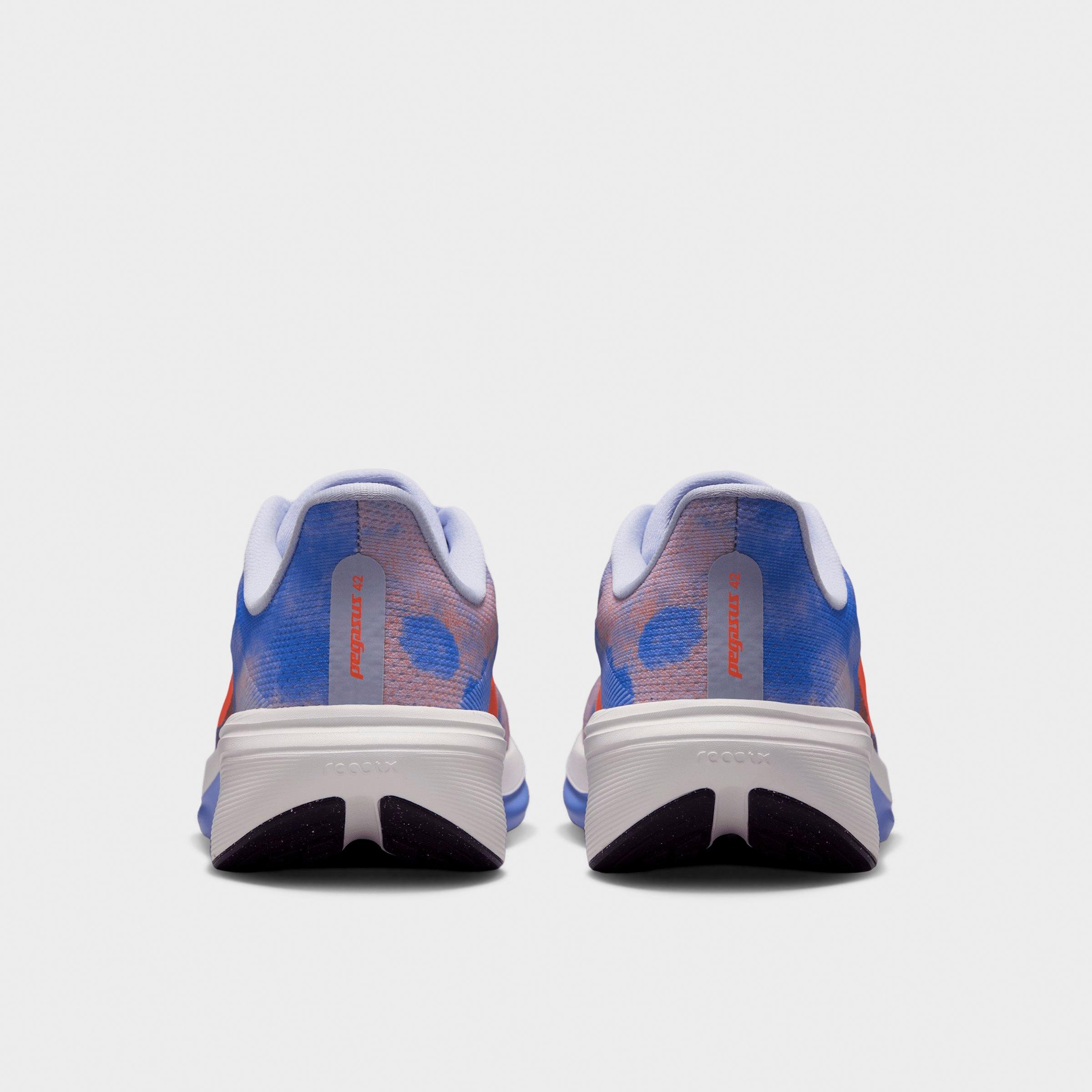Women's Nithtke Pegasus 42 Running Shoes - Part 2 - Bleached Lilac/Royal Pulse/Summit White/Hyper Crimson - Back view