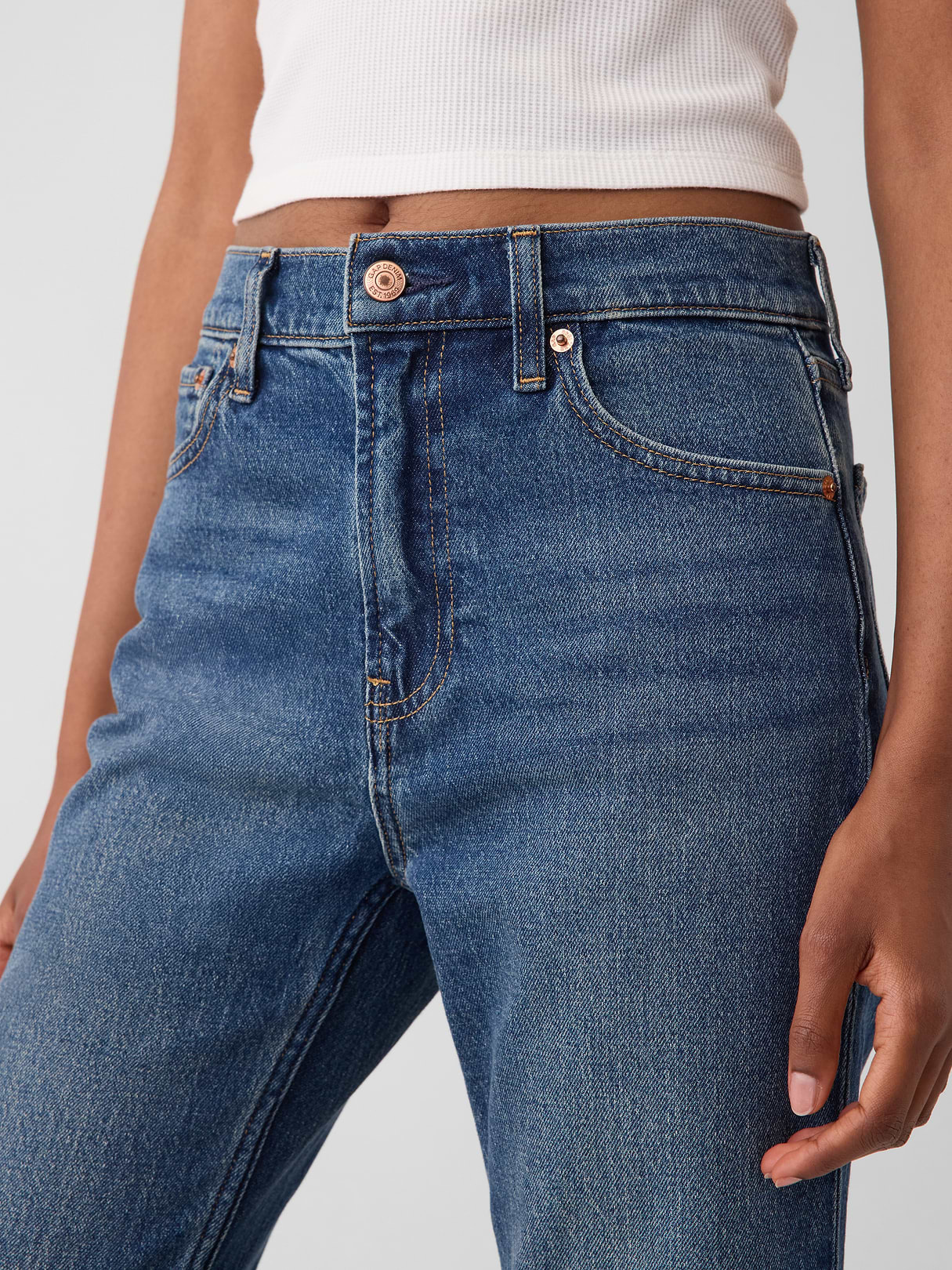 High Rise ’90s Slim Straight Crop Jeans - dark indigo