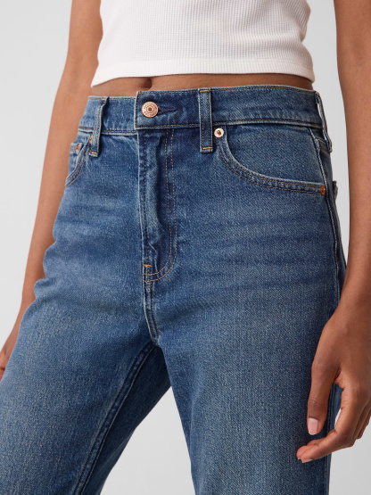 High Rise ’90s Slim Straight Crop Jeans - dark indigo