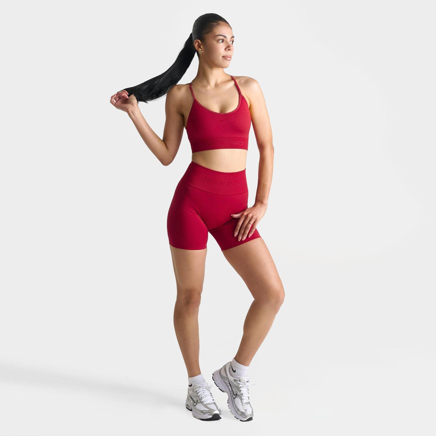 Women's Nithtke Pro Seamless Dri-FIT High-Waisted 5" Biker Shorts - Tough Red