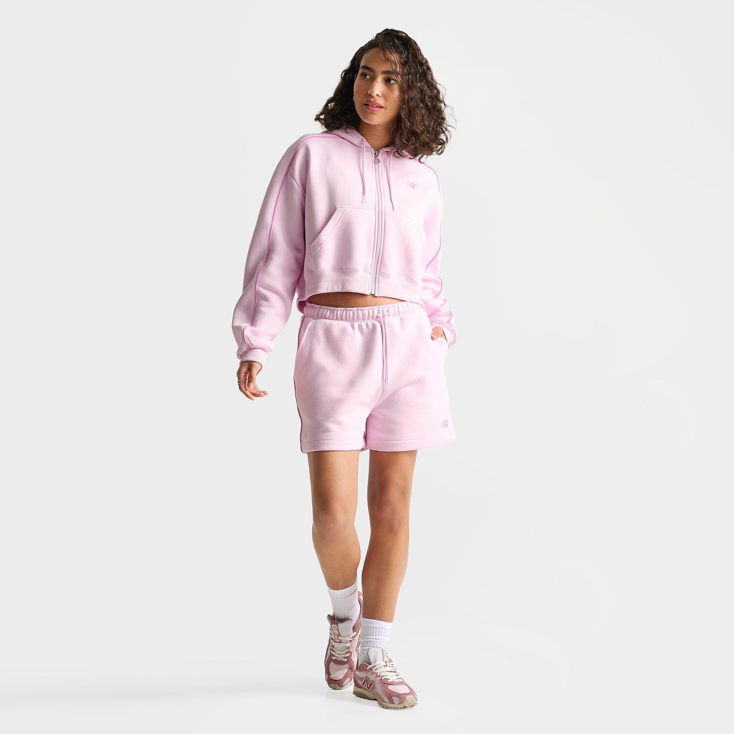 Women's New Balance Piped Fleece Shorts - Light Raspberry - view 2