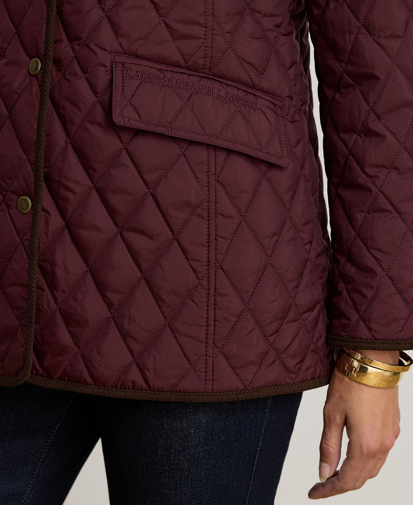 Lauren Ralph Lauren Women's Crested Quilted Jacket - DARK GARNET