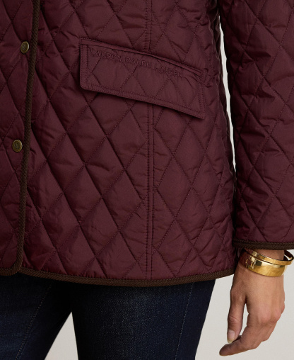 Lauren Ralph Lauren Women's Crested Quilted Jacket - DARK GARNET
