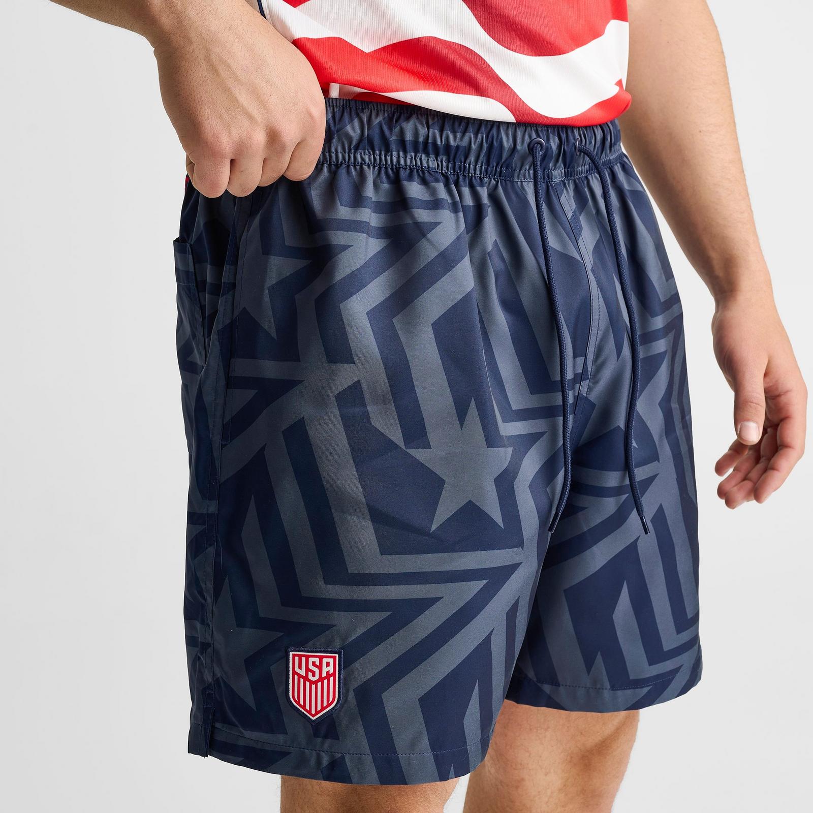 Men's Nike Club USA Soccer Flow Shorts - Midnight Navy/University Red