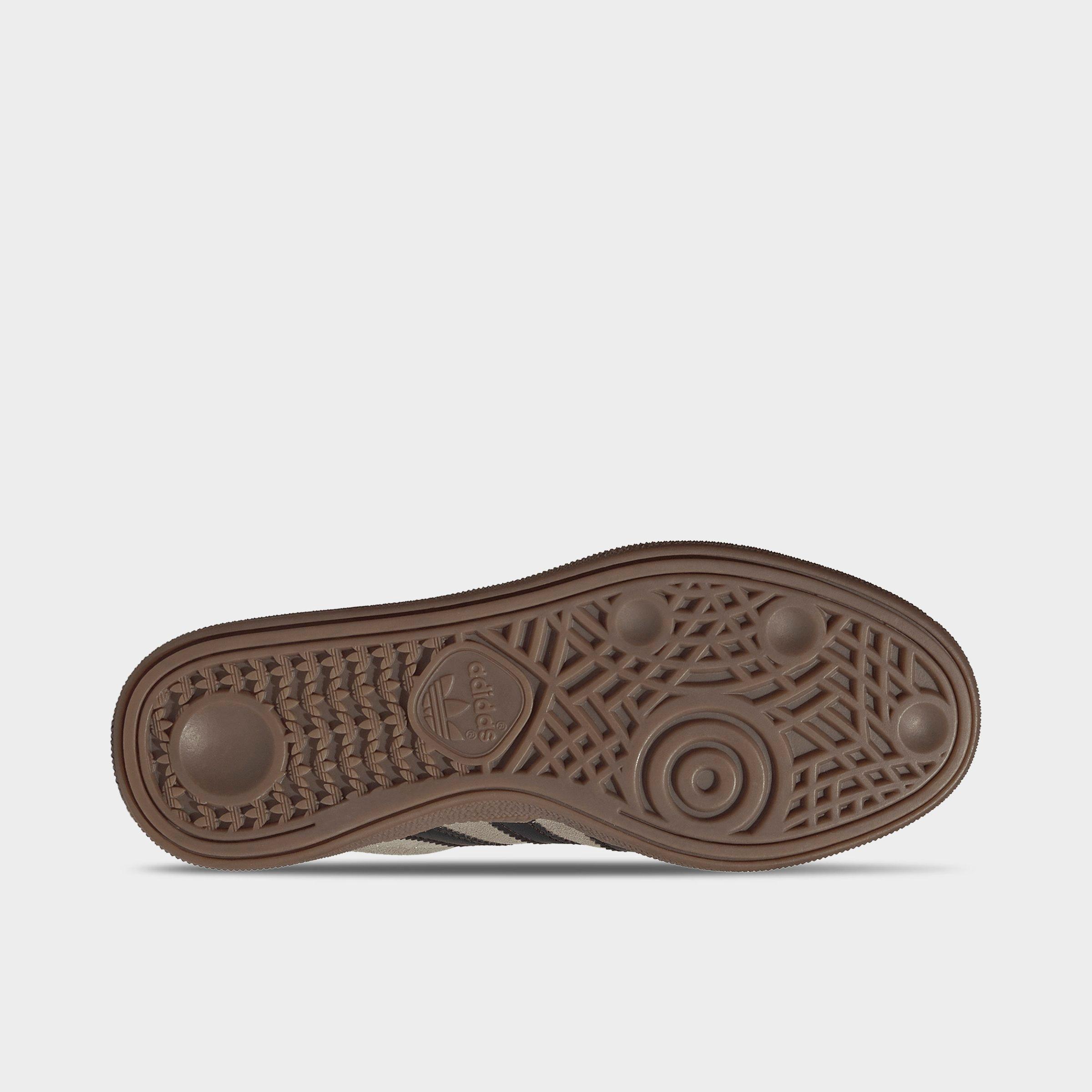 Big Kids' adidas Originals Handball Spezial Casual Shoes - Part 1 - Silver Pebble/Core Black/Gum - Bottom view