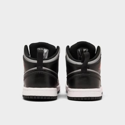 Boys' Toddler Air Jordan Retro 1 Mid Casual Shoes - Black/Gym Red/Particle Grey/White - view 4