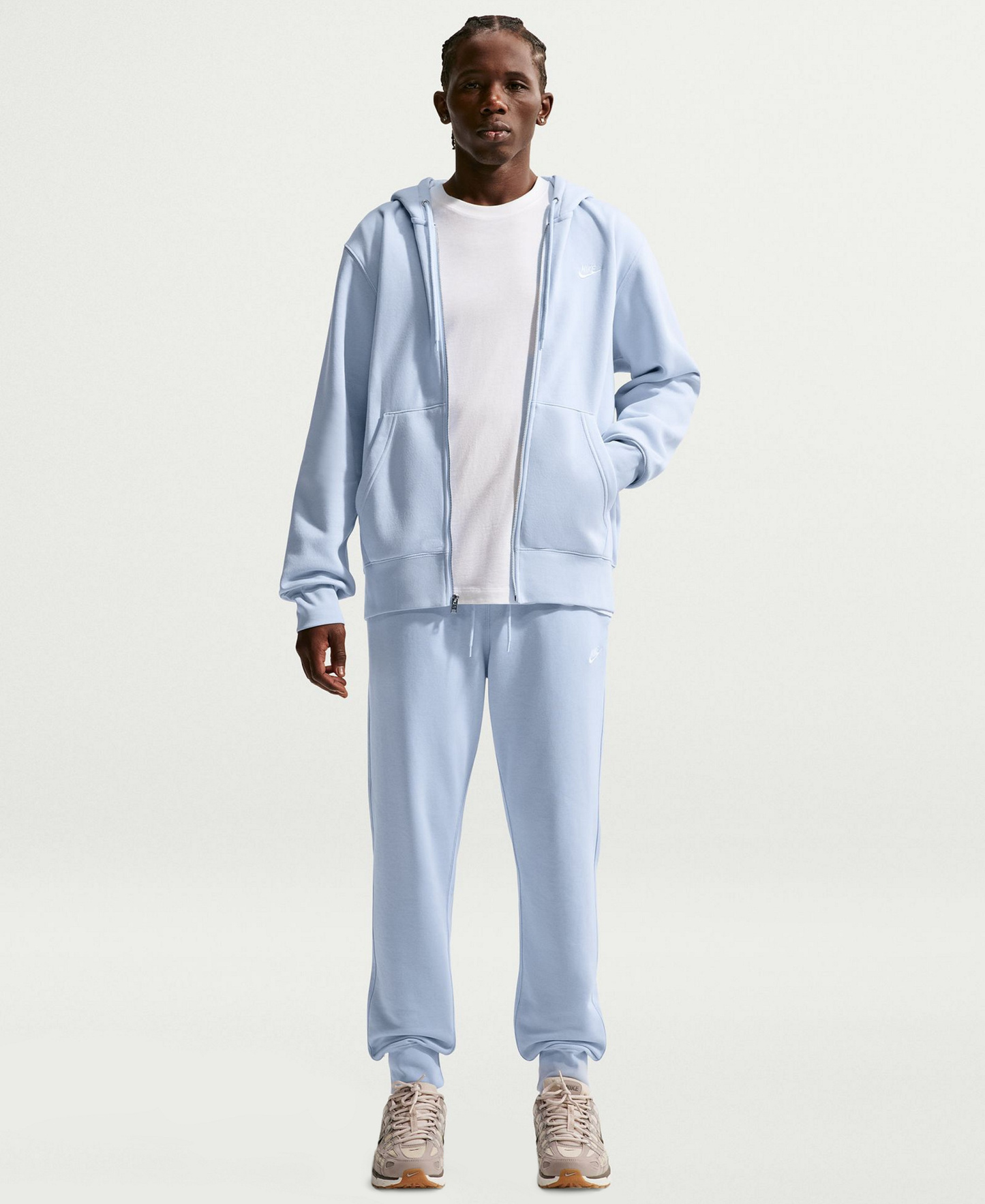Nike Men's Full-Zip Fleece Regular-Fit Hoodie - Hydrogen Blue/White