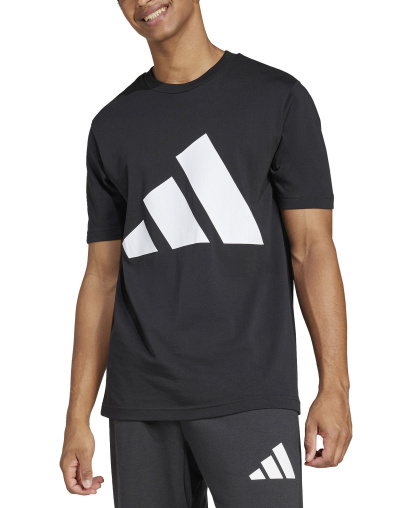 adidas Men's 3-Bar Logo Graphic Cotton T-Shirt - Black/White