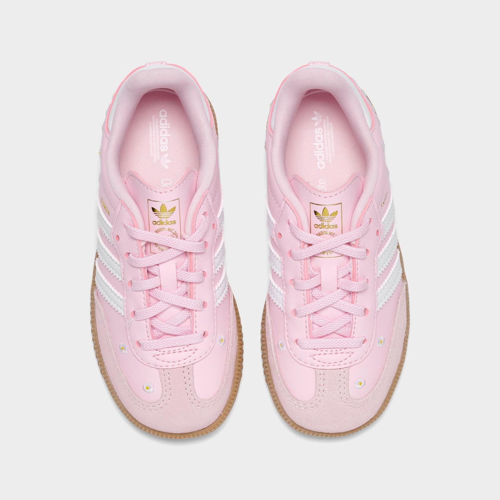 Kids' Toddler adidas Originals Samba OG Stretch Lace Casual Shoes - Clear Pink/Footwear White/Gum - view 5