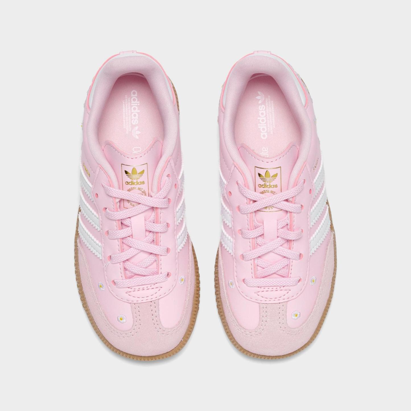 Kids' Toddler adidas Originals Samba OG Stretch Lace Casual Shoes - Clear Pink/Footwear White/Gum - view 5