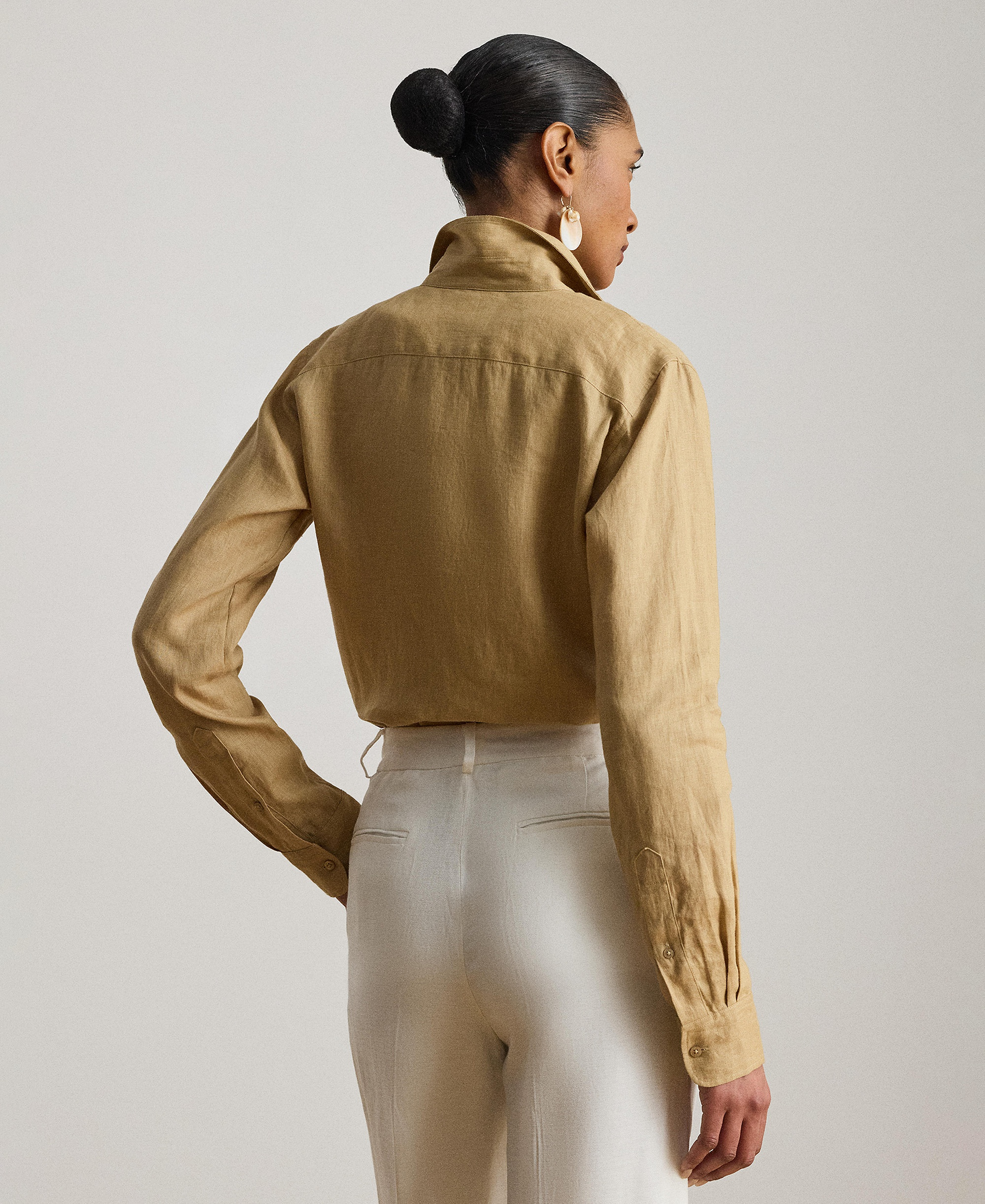 Lauren Ralph Lauren Women's Linen Shirt - Spring Khaki