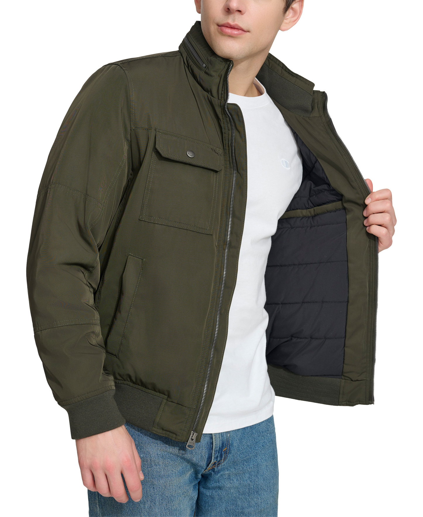 Levi's Men's Twill Stand-Collar Jacket - Army Green