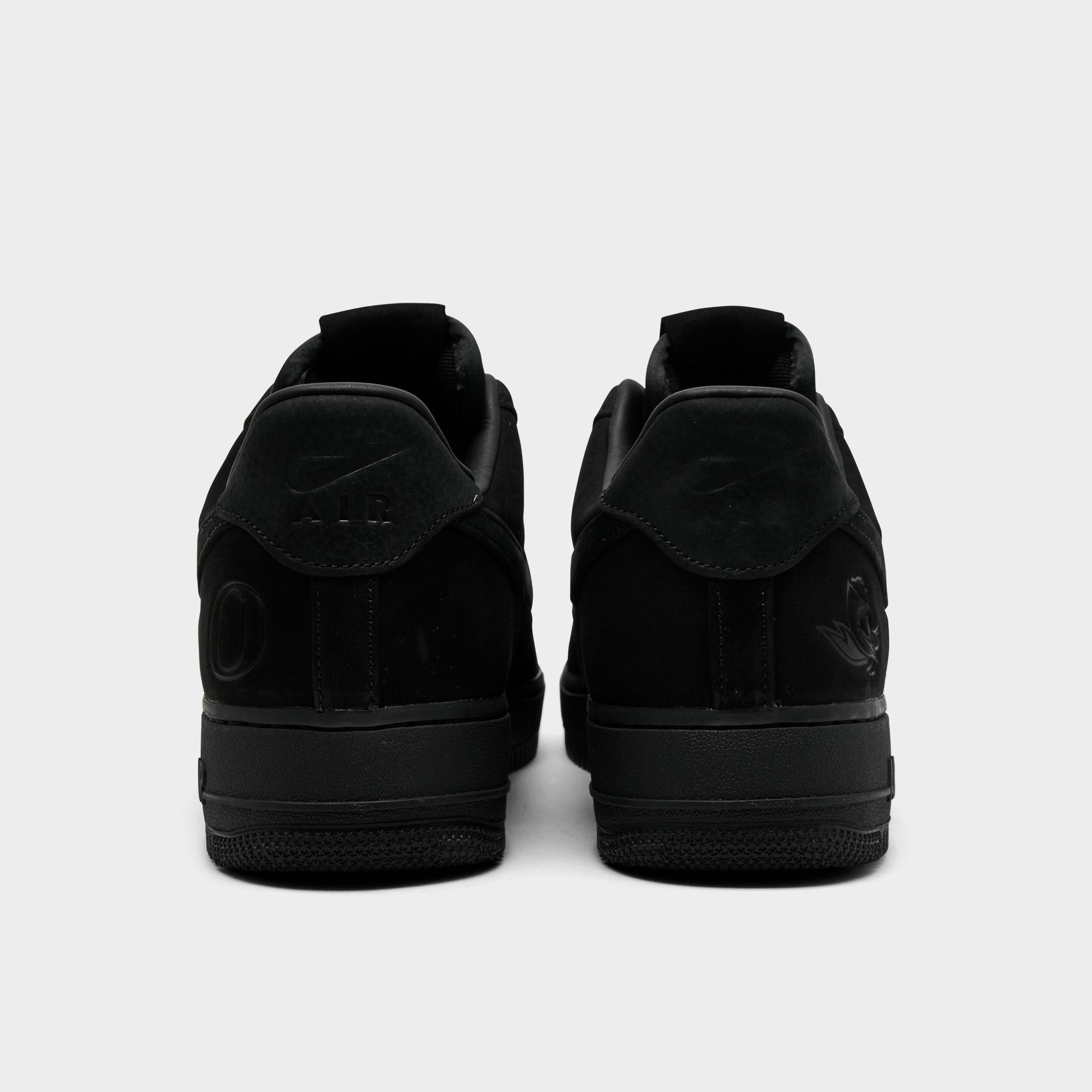 Men's Nithtke Air Force 1 Low Luxe SE Oregon Ducks Casual Shoes - Black/Black - Back view