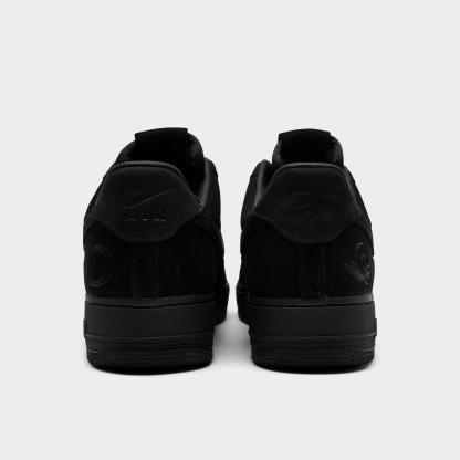 Men's Nithtke Air Force 1 Low Luxe SE Oregon Ducks Casual Shoes - Black/Black - Back view