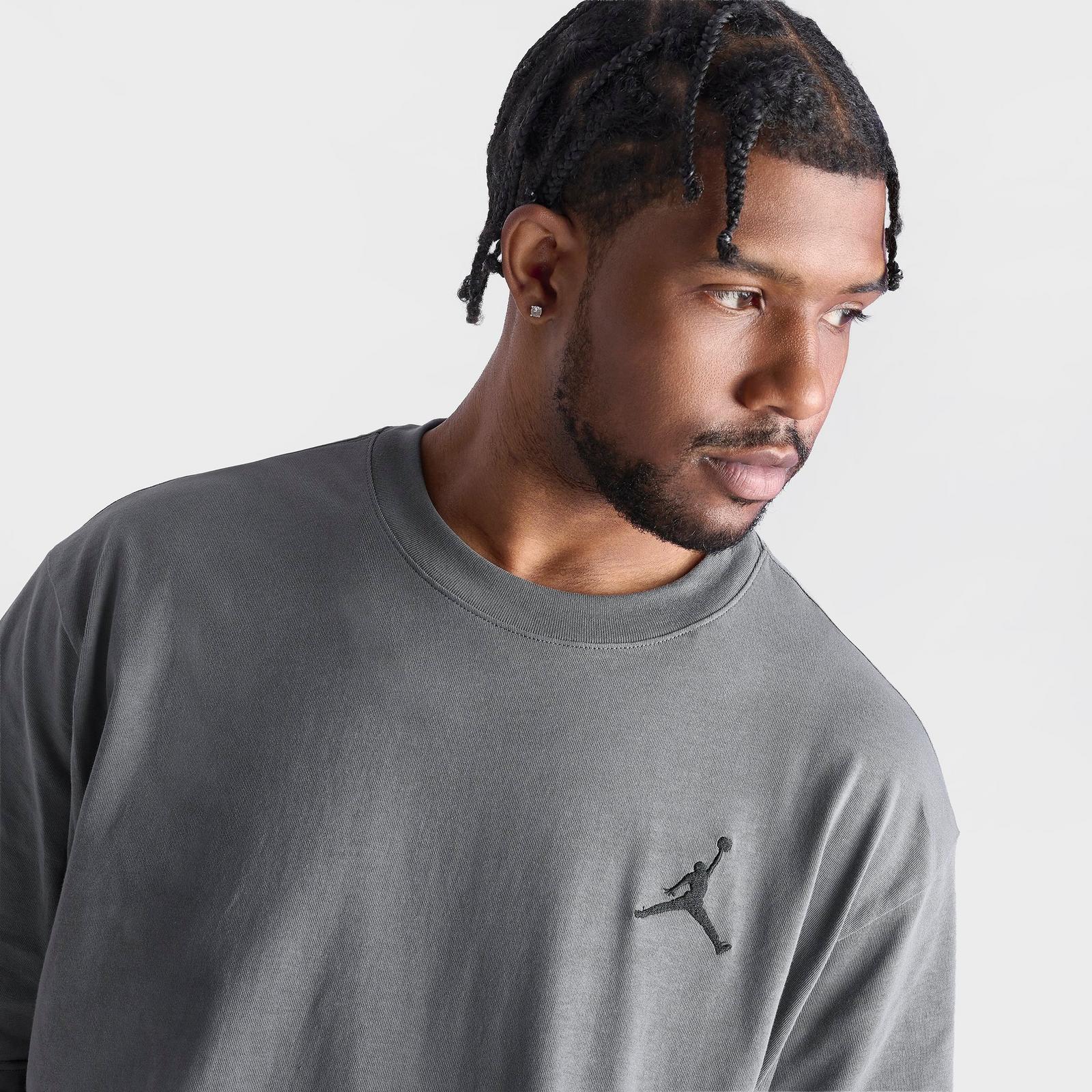 Men's Jordan Embroidered Jumpman T-Shirt - Iron Grey/Black - view 5