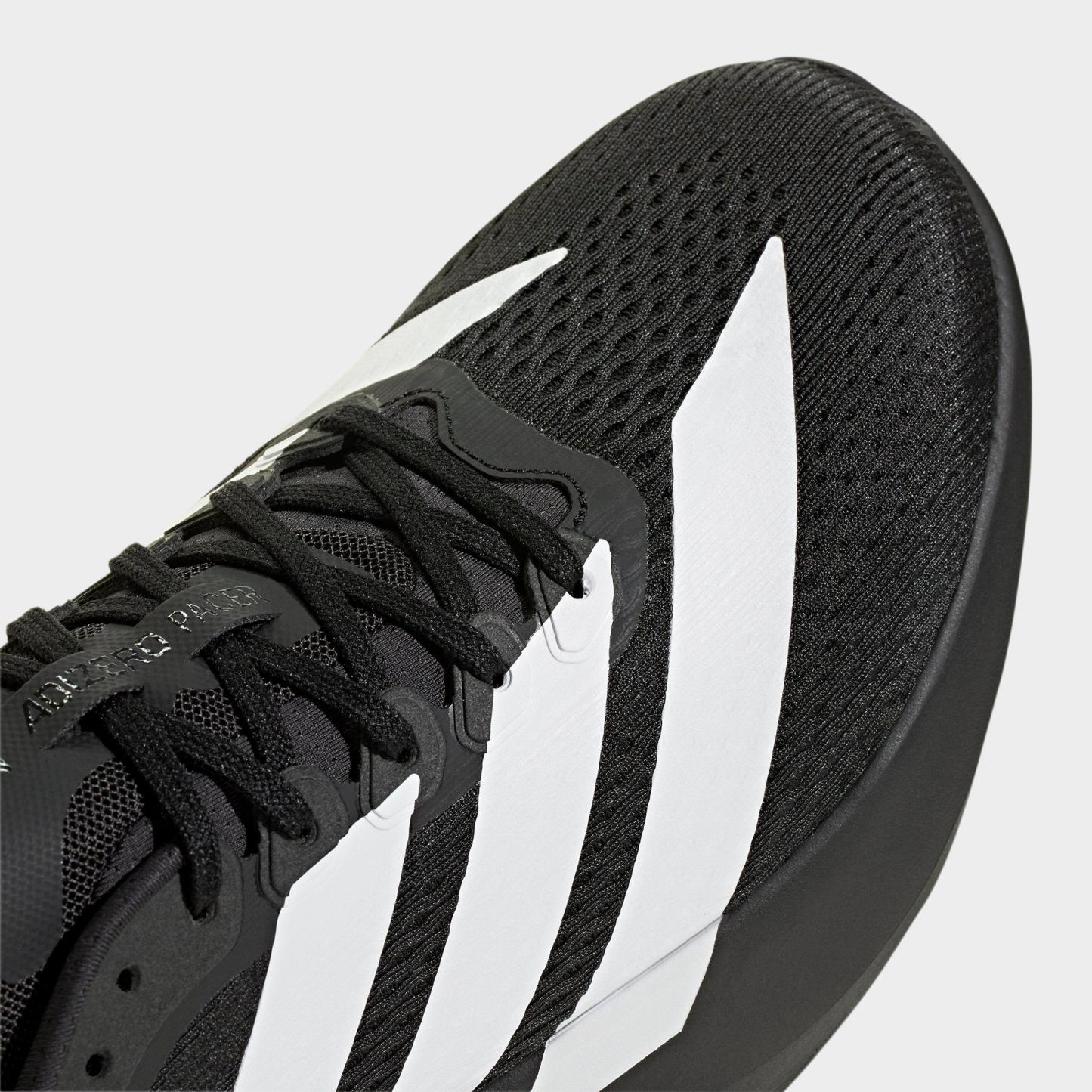 Men's adidas Adizero Pacer Running Shoes - Core Black/Cloud White/Carbon - Detail shot