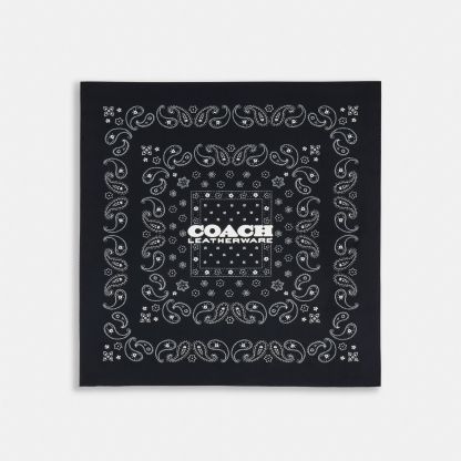 Paisley Print Silk Bandana - Black