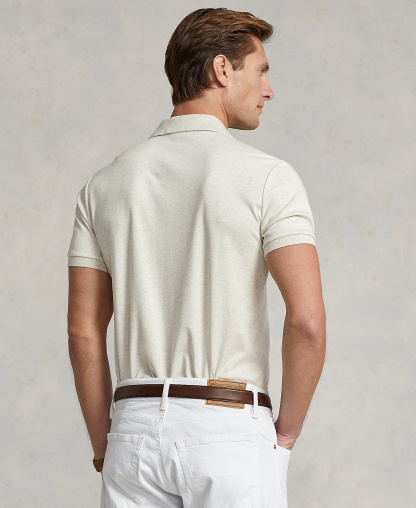 Polo Ralph Lauren Men’s Slim-Fit Soft Cotton Polo Shirt - Cream Heather