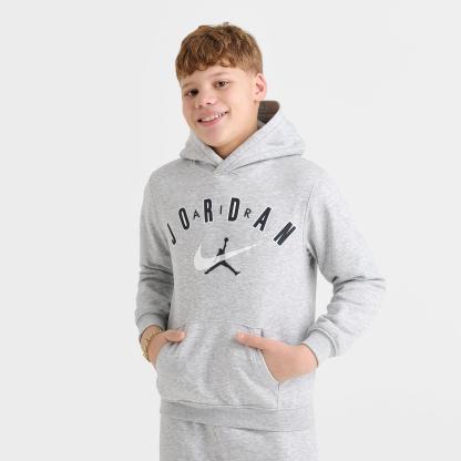Big Kids' Jordan Jumpman Pullover Hoodie - Light Grey Heather - view 3