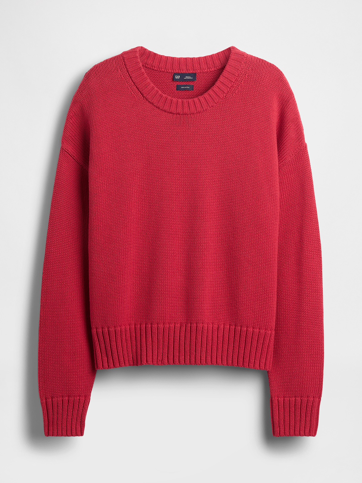 100% Cotton Oversized Crop Sweater - Chakra red