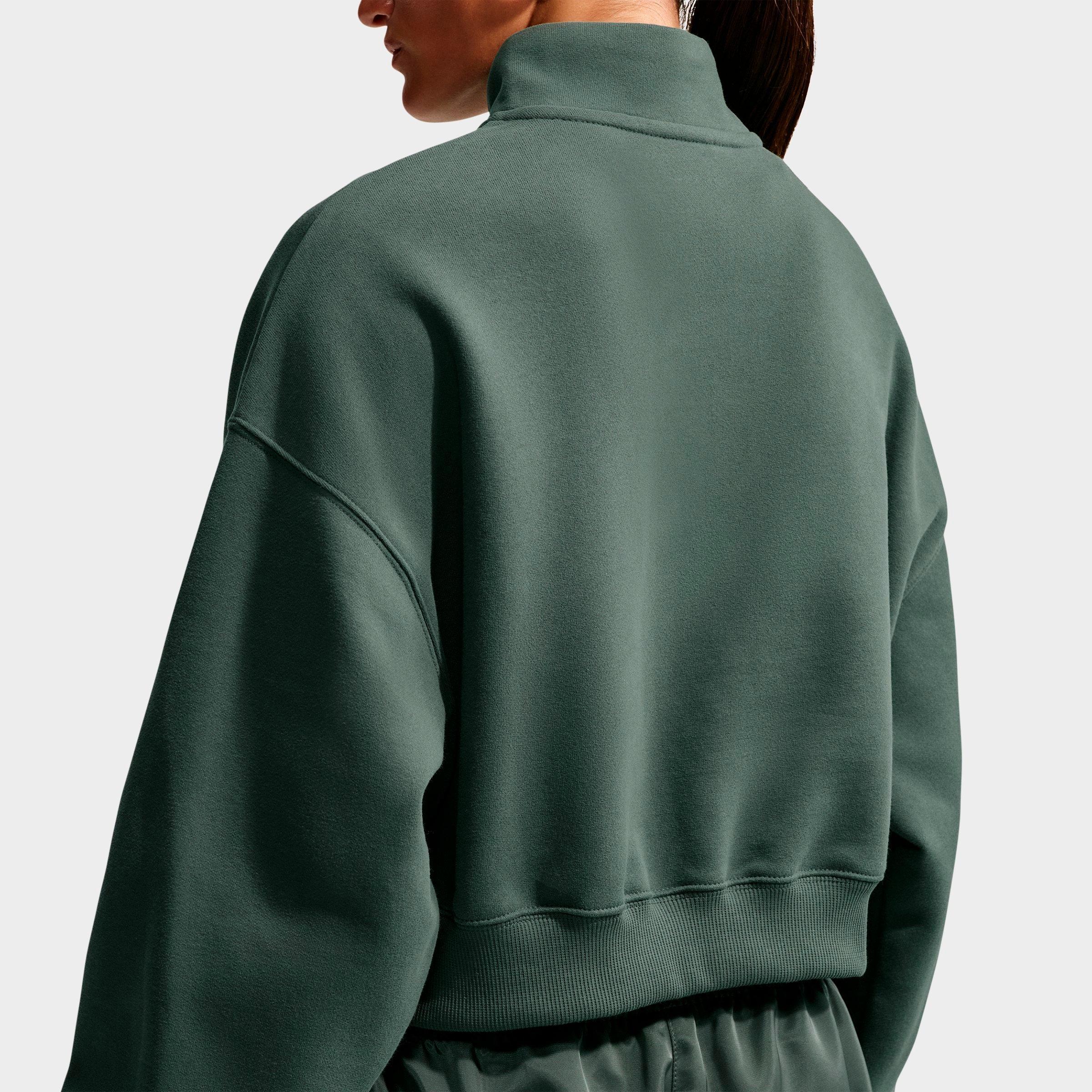 Women's Nithtke Studio Fleece Medium-Weight Oversized Cropped Quarter-Zip Jacket - Camo Green/Sail